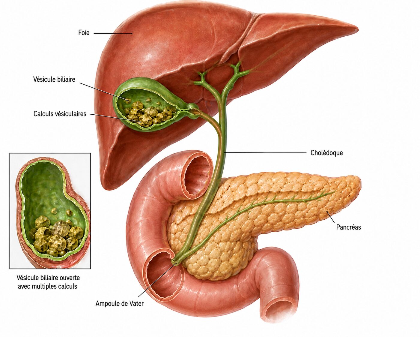 Anatomie de la vésicule biliaire et des voies biliaires